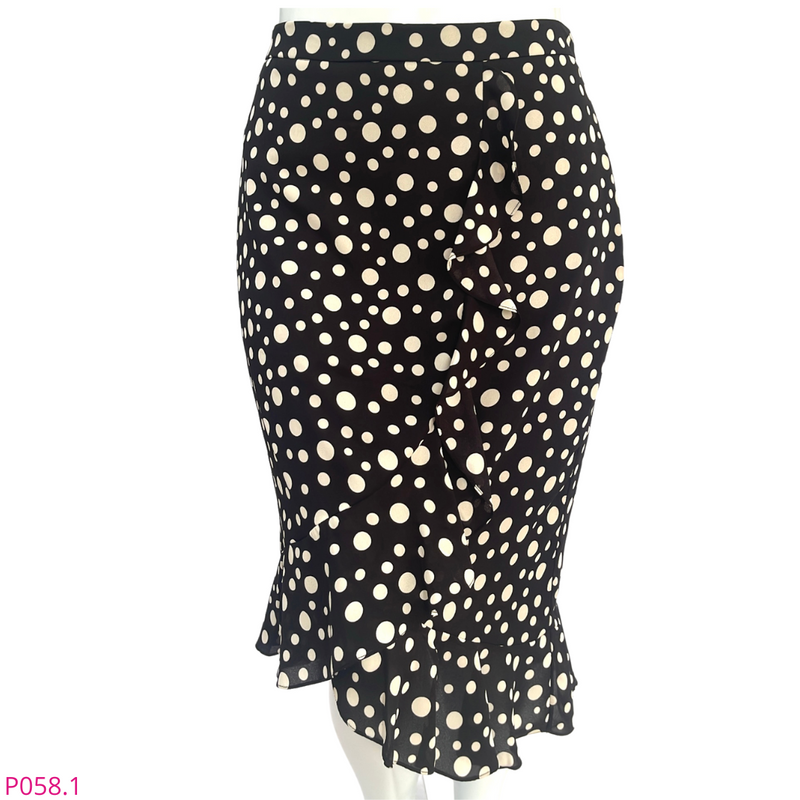 Saia Preta Estampada